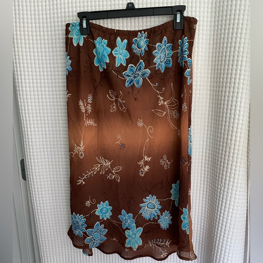 COOL COLLECTION Brown floral skirt. Size 2X.
